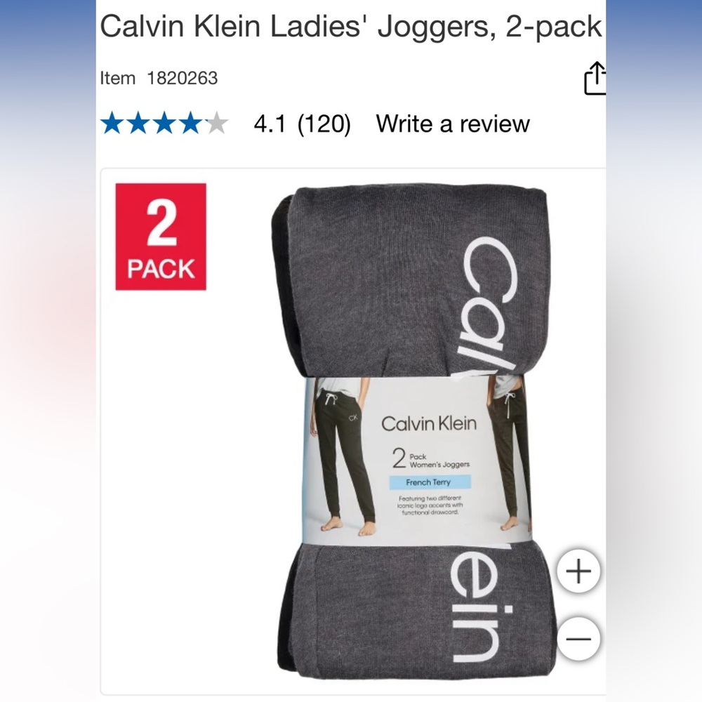 Calvin Klein Ladies' Joggers, 2-pack/ Blue and Gray